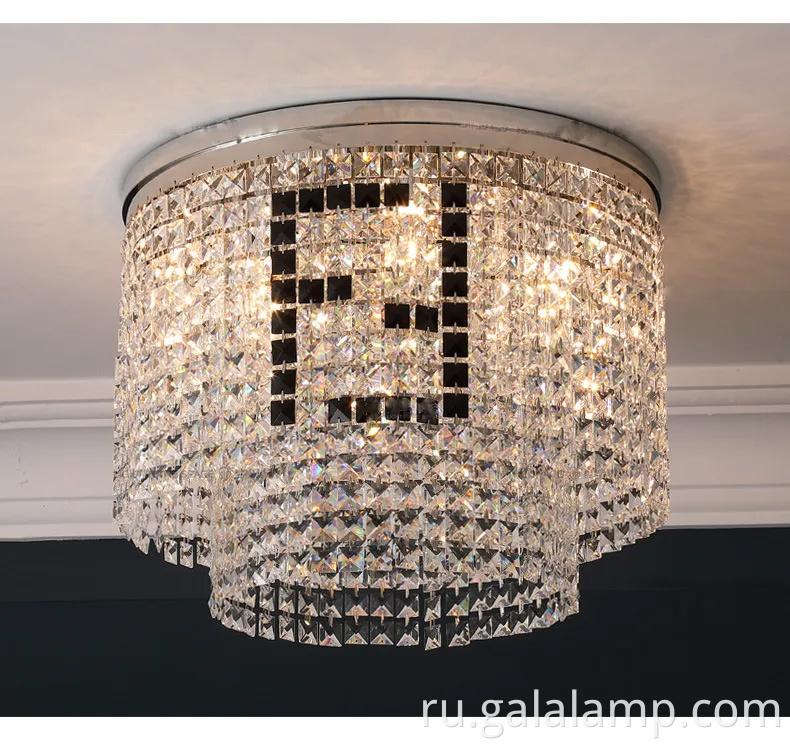 Элегантный современный хрустальный светодиодный потолочный свет для шикарных интерьеров